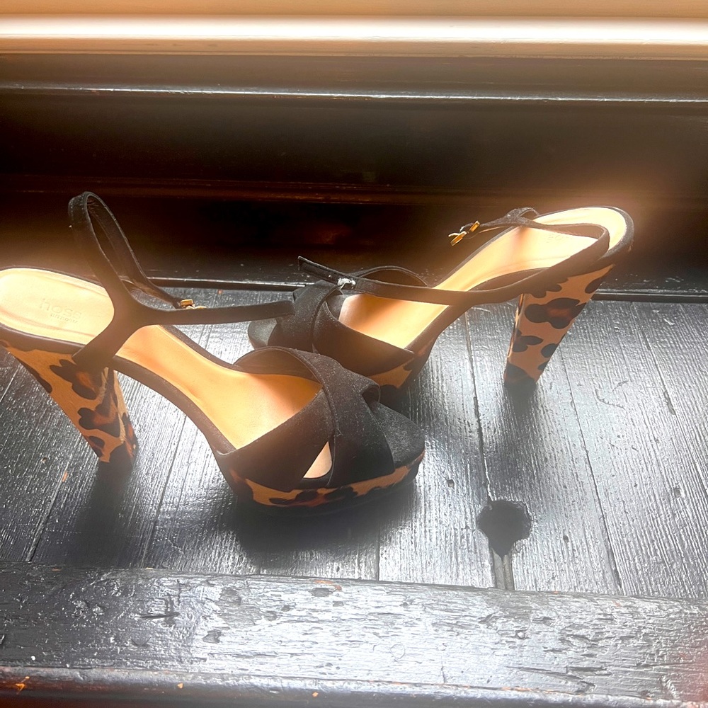 Hoss Leopard Calf Hair Heels